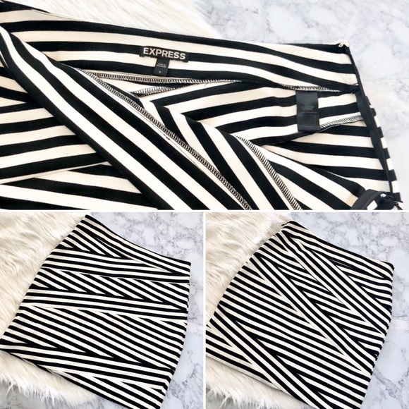 { Express } Striped Stretch Bandage Mini Skirt - Picture 3 of 8